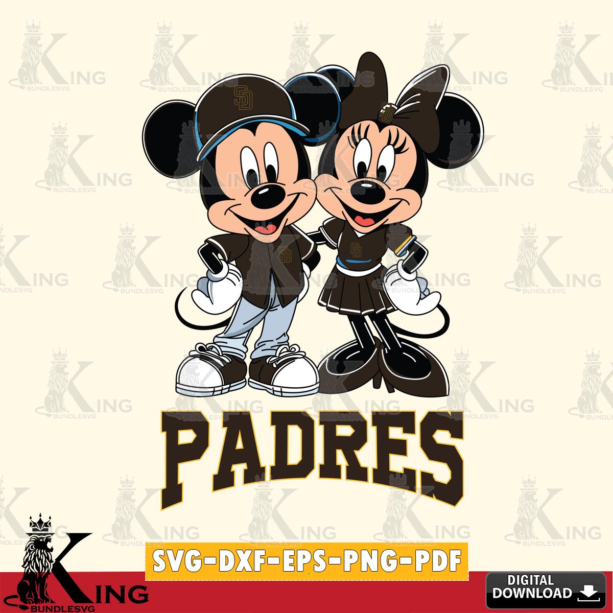 San Diego Padres Mickey Minnie Mouse smile SVG File, MLB for Cricut, Silhouette, Digital Download , file cut