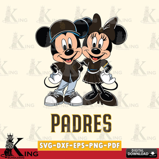 San Diego Padres Mickey Minnie Mouse smile SVG file , For Cricut,  File cut , Digital Download , PDF File, Cut Files