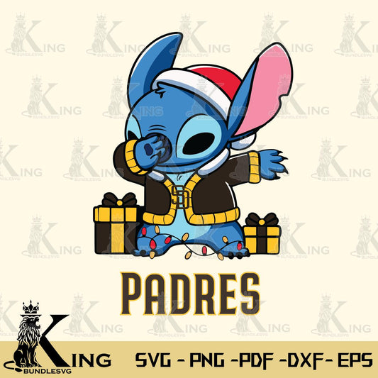 San Diego Padres Stitch Merry Christmas Svg Eps Dxf Png File, Digital Download