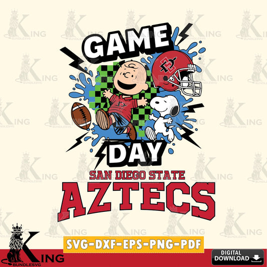 San Diego State Aztecs Game Day Peanuts SVG, Cricut, Cut file  , Digital Download , Instant Download, Peanuts svg, NCAA svg, Football svg, Sport svg