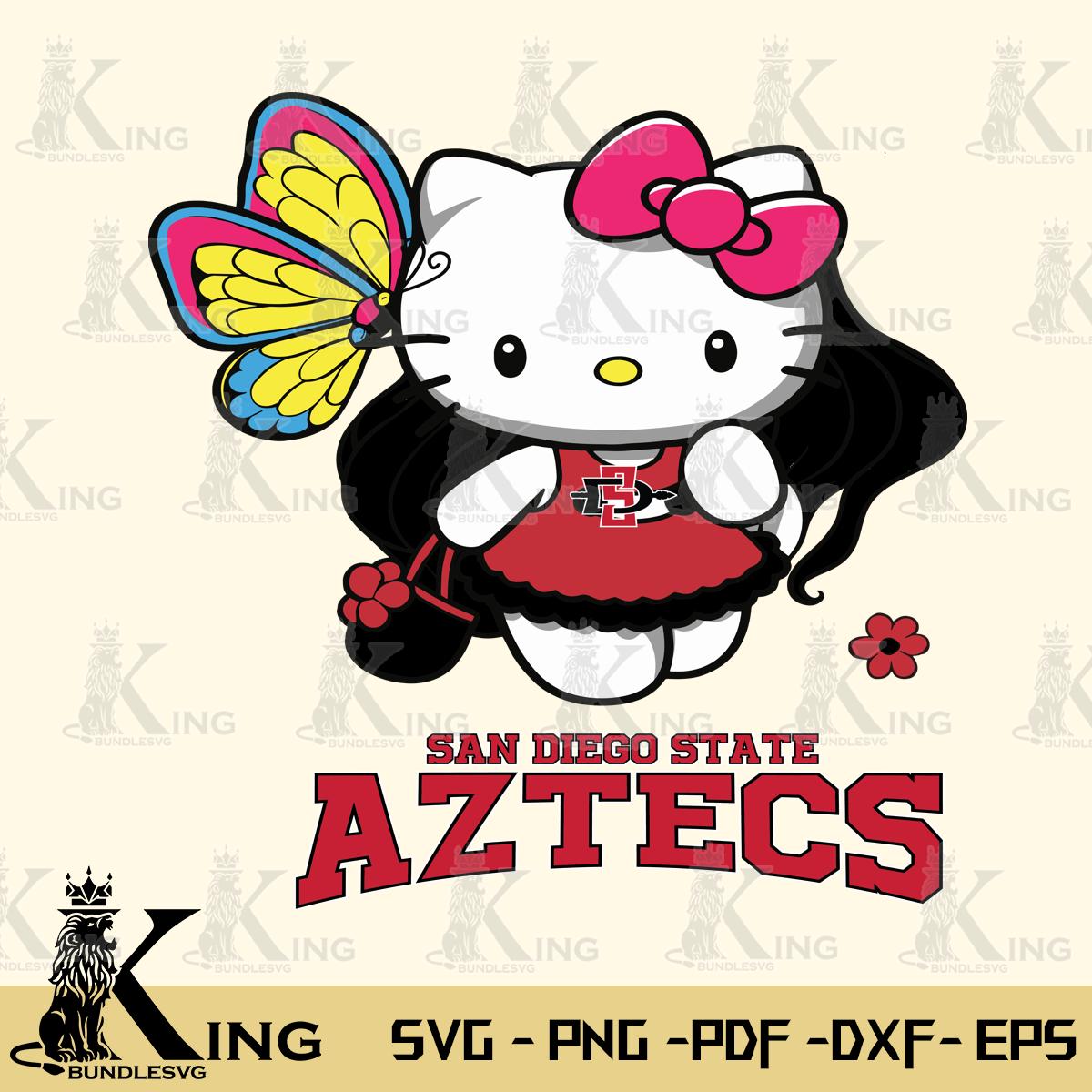 San Diego State Aztecs Kitty Cartoon Svg Eps Dxf Png File, Digital Download