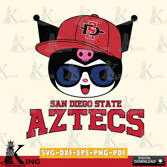 San Diego State Aztecs Kuromi Football Cool SVG file, Cricut, Cut file  , Digital Download , Instant Download, Sanrio svg, Clipart