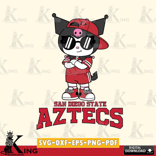 San Diego State Aztecs Kuromi Football Jersey SVG file, Cricut, Cut file  , Digital Download , Instant Download, Sanrio svg, Clipart