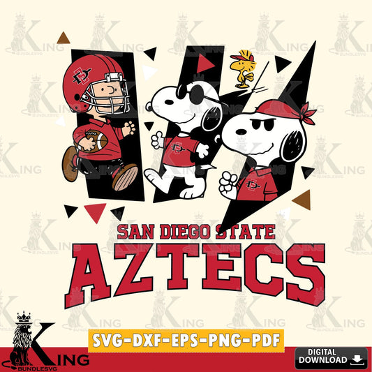 San Diego State Aztecs Peanuts Joe Cool SVG, Cricut, Cut file  , Digital Download , Instant Download, Peanuts svg, NCAA svg, Football svg, Sport svg