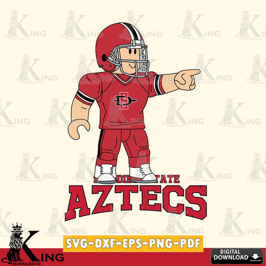 San Diego State Aztecs Roblox Player Football SVG file , NCAA Cricut,  File cut , Digital Download , PDF File