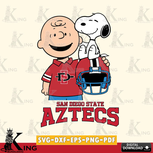 San Diego State Aztecs Snoopy On Helmet SVG, Cricut, Cut file  , Digital Download , Instant Download, Peanuts svg, NCAA svg, Football svg, Sport svg