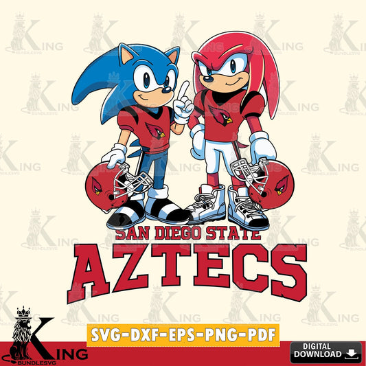 San Diego State Aztecs Sonic And Knuckles Football SVG file, Vector , Digital Download , PDF File , Instant Download