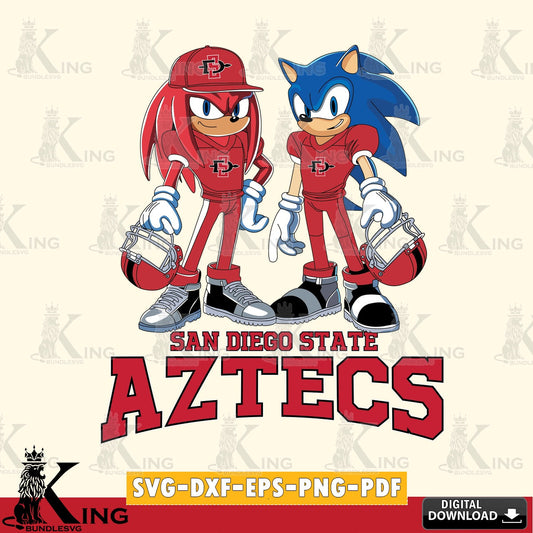 San Diego State Aztecs Sonic And Knuckles Player Football SVG file, Vector , Digital Download , PDF File , Instant Download