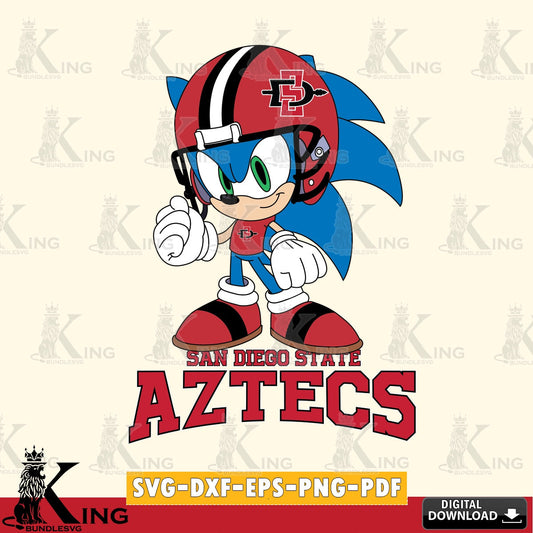 Printable art of San Diego State Aztecs Sonic Football Mascot, cut file ideal for vinyl projects and T-shirt printing