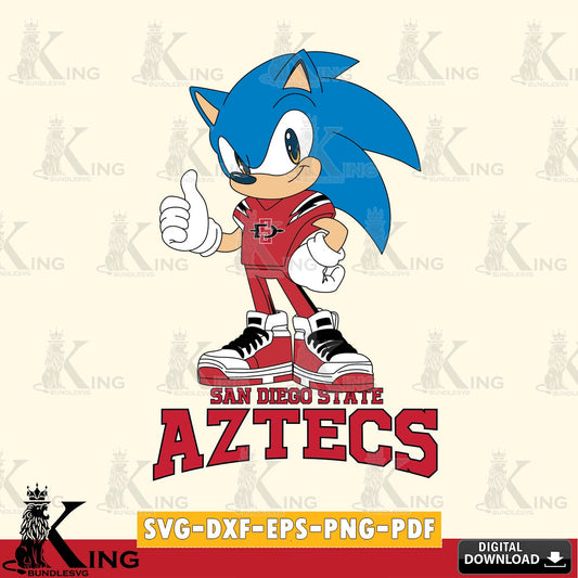 Vector design showing San Diego State Aztecs Sonic Like Football, digital clipart compatible with laser engraving and cutting