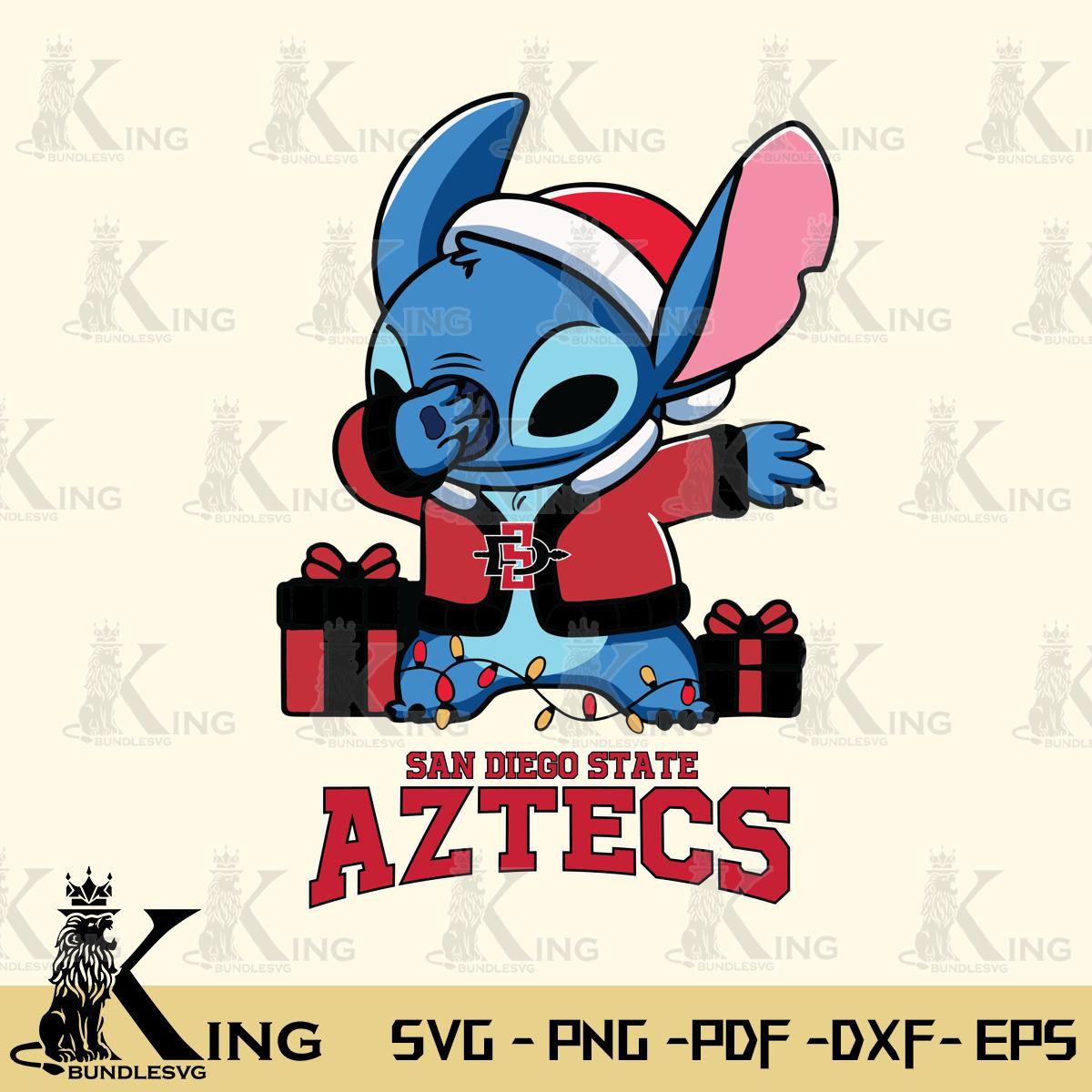 San Diego State Aztecs Stitch Merry Christmas Svg Eps Dxf Png File, Digital Download