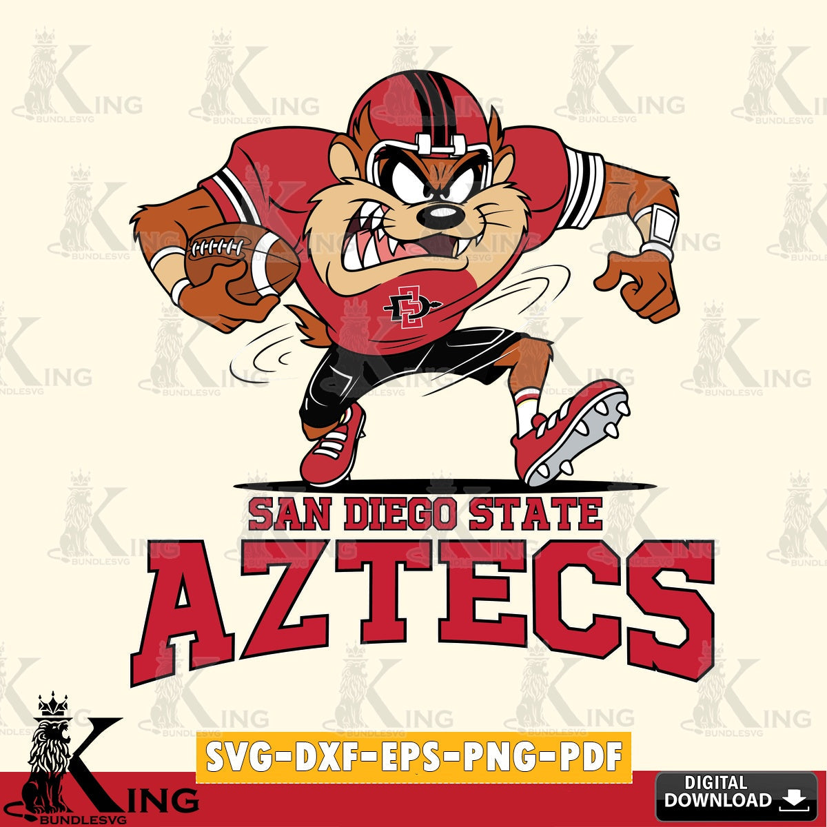 San Diego State Aztecs Taz Football Helmet SVG file, Cut file  , Digital Download , Instant Download, Taz svg, NCAA svg