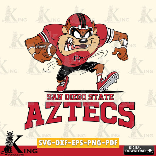 San Diego State Aztecs Taz Football Helmet SVG file, Cut file  , Digital Download , Instant Download, Taz svg, NCAA svg