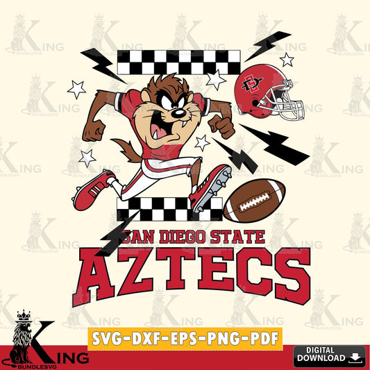 San Diego State Aztecs Taz Football Lightning SVG file, Cut file  , Digital Download , Instant Download, Taz svg, NCAA svg
