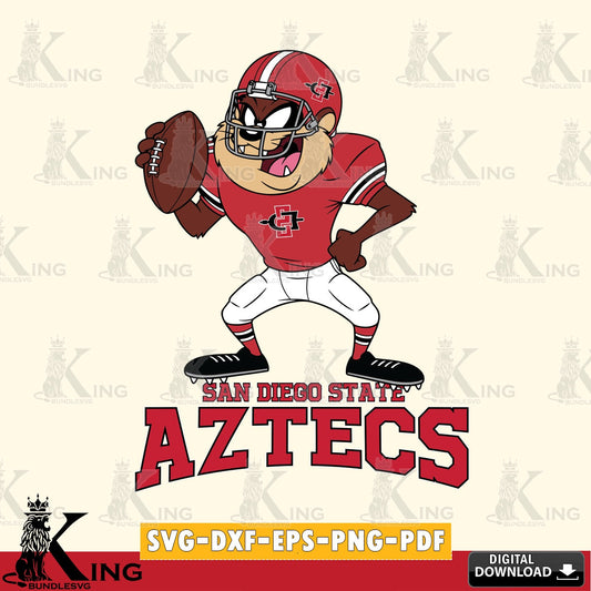 San Diego State Aztecs Taz Football Player SVG file, Cut file  , Digital Download , Instant Download, Taz svg, NCAA svg