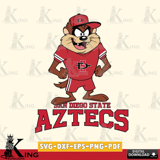 San Diego State Aztecs Taz Standing Pose SVG file, Cut file  , Digital Download , Instant Download, Taz svg, NCAA svg