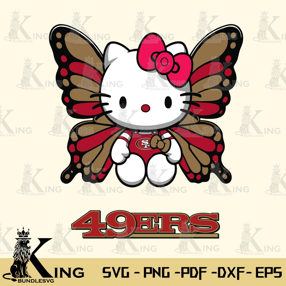 San Francisco 49ers Butterfly Kitty Delight Svg Eps Dxf Png File, Digital Download