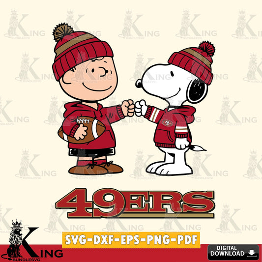 San Francisco 49ers CharlieBrown Football Fist Bump Cricut file , Cut file  , Digital Download , PDF File , Instant Download
