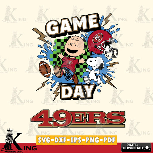 San Francisco 49ers Game Day Peanuts Cricut file , Cut file  , Digital Download , PDF File , Instant Download