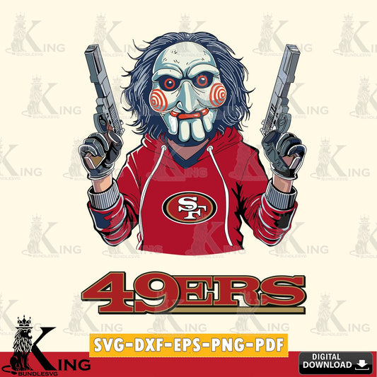 Hand-drawn style art of a San Francisco 49ers Jigsaw Billy Football, versatile clip art for stickers, decals, and mugs