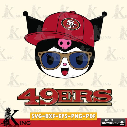 San Francisco 49ers Kuromi Football Cool SVG file, Cricut, Cut file  , Digital Download , Instant Download, Sanrio svg, Clipart