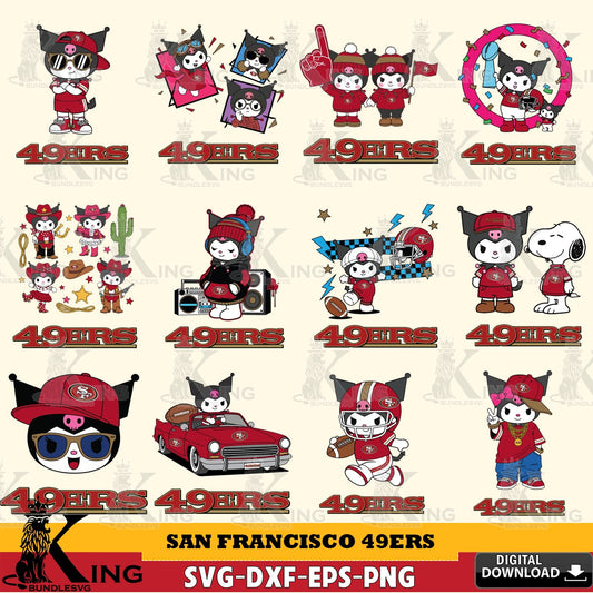 San Francisco 49ers Kuromi Football Jersey NFL Bundle SVG file, Cricut, Cut file  , Digital Download , Instant Download, Sanrio svg, Clipart