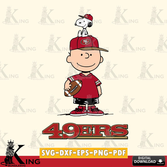 San Francisco 49ers Peanuts Football Rugby Cricut file , Cut file  , Digital Download , PDF File , Instant Download