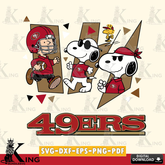 San Francisco 49ers Peanuts Joe Cool Cricut file , Cut file  , Digital Download , PDF File , Instant Download