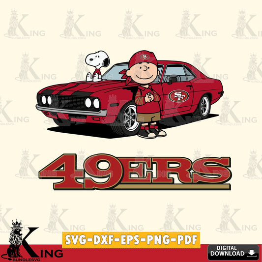 San Francisco 49ers Peanuts Muscle Car Cricut file , Cut file  , Digital Download , PDF File , Instant Download