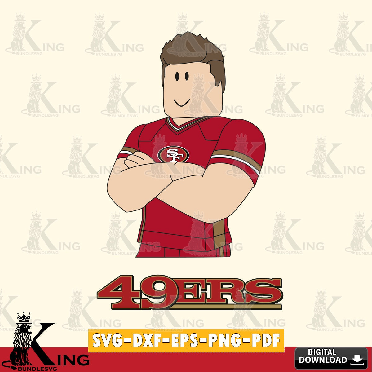 San Francisco 49ers Roblox Football SVG file , Cricut, NFL  File cut , Digital Download , PDF File