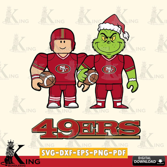 San Francisco 49ers Roblox & Grinch Football SVG file , Cricut, NFL  File cut , Digital Download , PDF File