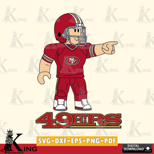 San Francisco 49ers Roblox Player Football SVG file , Cricut, NFL  File cut , Digital Download , PDF File