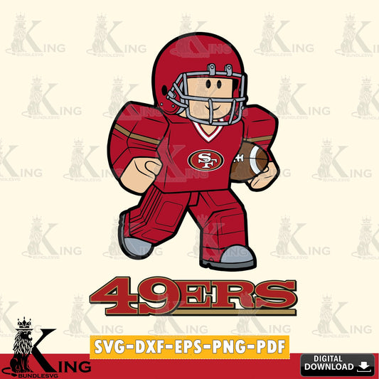 San Francisco 49ers Roblox Player Rugby SVG file , Cricut, NFL  File cut , Digital Download , PDF File