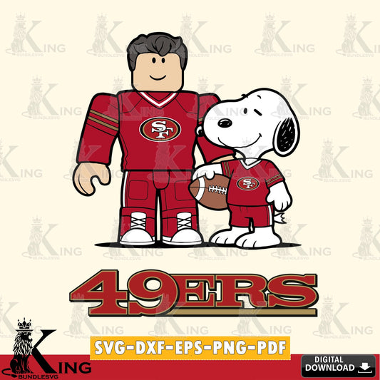 San Francisco 49ers Roblox & Snoopy Football SVG file , Cricut, NFL  File cut , Digital Download , PDF File