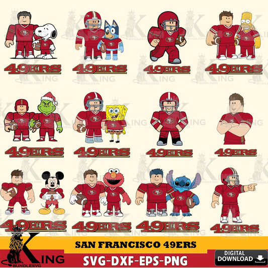 San Francisco 49ers Roblox With Friends football NFL Bundle SVG file , Cricut, NFL  File cut , Digital Download , PDF File