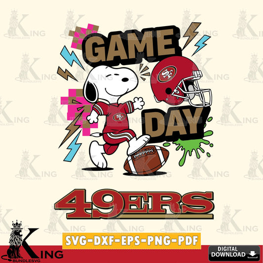 San Francisco 49ers Snoopy Game day Cricut file , Cut file  , Digital Download , PDF File , Instant Download