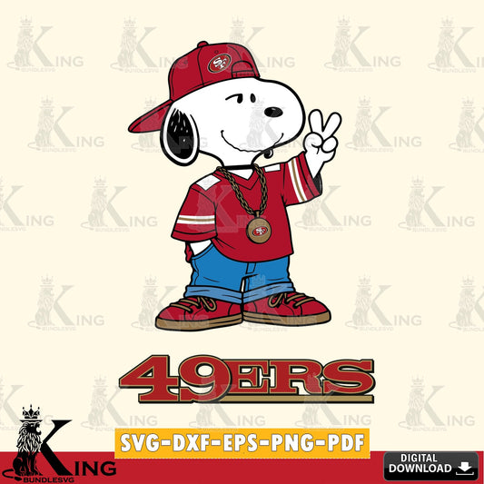 San Francisco 49ers Snoopy Say hi Cricut file , Cut file  , Digital Download , PDF File , Instant Download