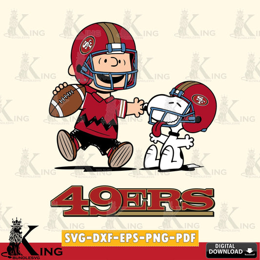 San Francisco 49ers Snoopy and Peanut Fun Cricut file , Cut file  , Digital Download , PDF File , Instant Download