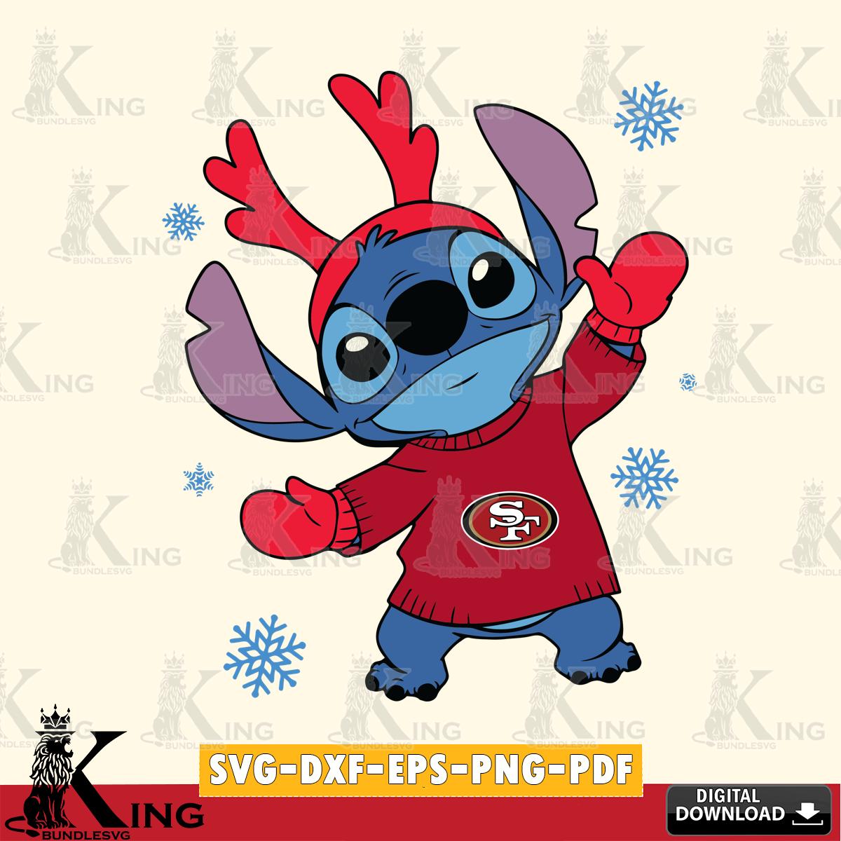 San Francisco 49ers Stitch Santa Christmas SVG, NFL for Cricut, Silhouette, Digital Download , file cut