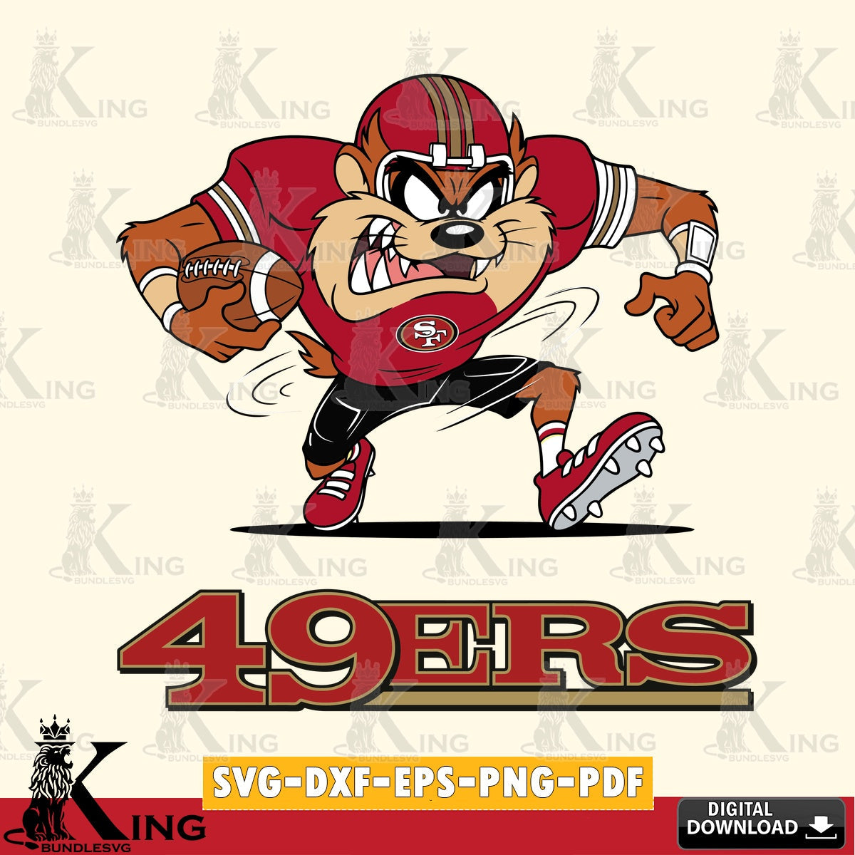 San Francisco 49ers Taz Football Helmet Cut file  , Digital Download , Instant Download, Looney Tunes svg, Football svg