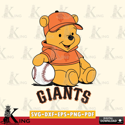 Digital download featuring San Francisco Giants baseball star Teddy, a digital file for silhouette cameo and cricut projects.