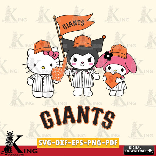 Custom design featuring San Francisco Giants Kawaii friends Baseball, PNG clipart for sublimation printing and graphic design