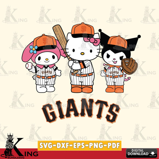 Printable art of San Francisco Giants Kawaii team baseball player, printable vector design for sublimation and crafts