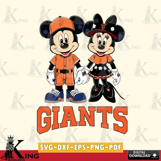 San Francisco Giants Mickey Minnie Baseball SVG File, MLB for Cricut, Silhouette, Digital Download , file cut