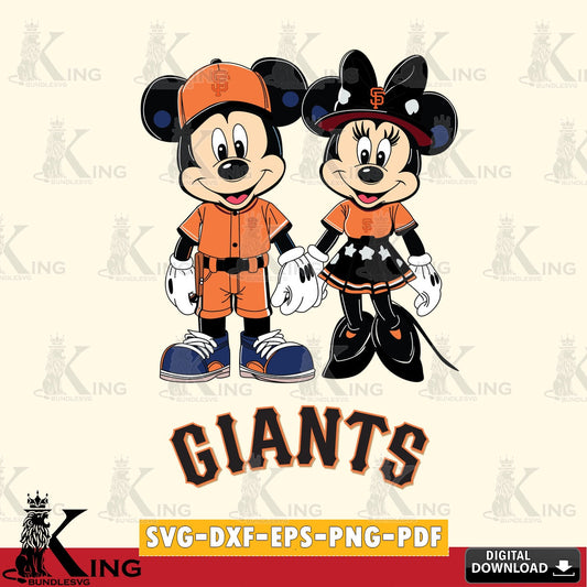 San Francisco Giants Mickey Minnie Baseball SVG file , For Cricut,  File cut , Digital Download , PDF File, Cut Files