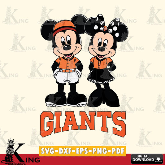 San Francisco Giants Mickey Minnie Mouse Baseball SVG File, MLB for Cricut, Silhouette, Digital Download , file cut