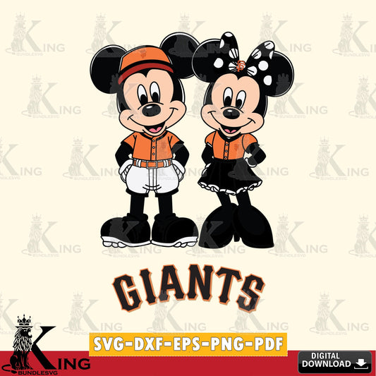 San Francisco Giants Mickey Minnie Mouse Baseball SVG file , For Cricut,  File cut , Digital Download , PDF File, Cut Files