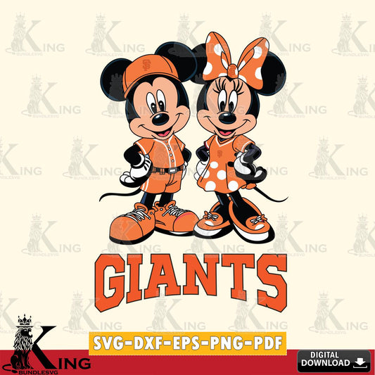 San Francisco Giants Mickey Minnie Mouse couple sport SVG File, MLB for Cricut, Silhouette, Digital Download , file cut