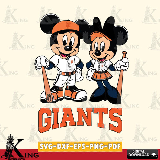 San Francisco Giants Mickey Minnie Mouse player SVG File, MLB for Cricut, Silhouette, Digital Download , file cut