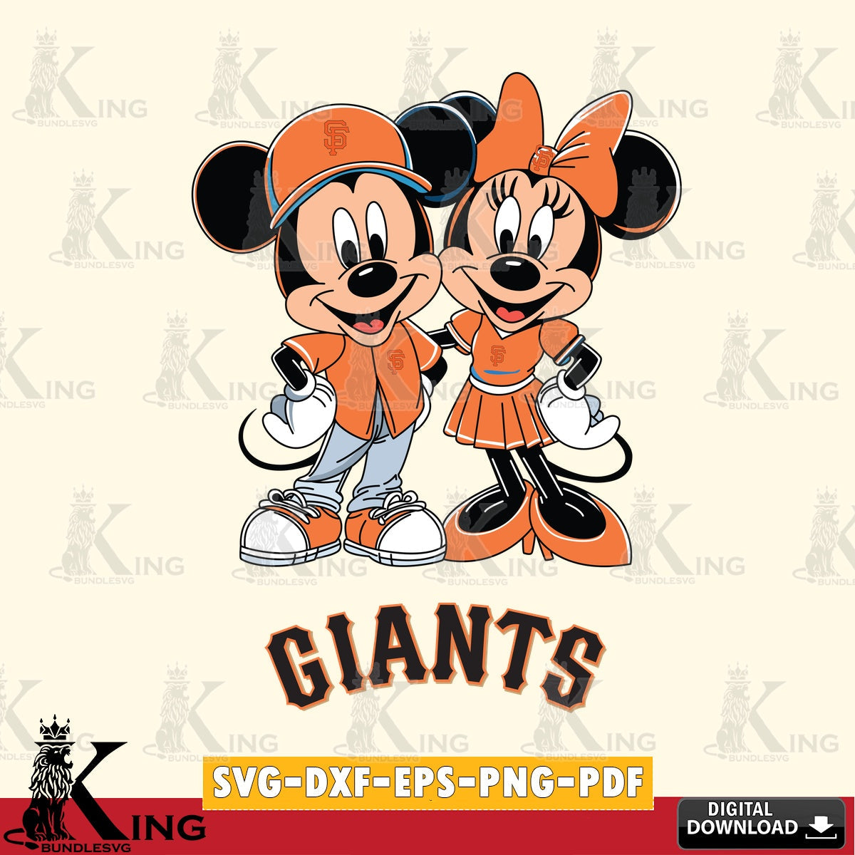 San Francisco Giants Mickey Minnie Mouse smile SVG file , For Cricut,  File cut , Digital Download , PDF File, Cut Files